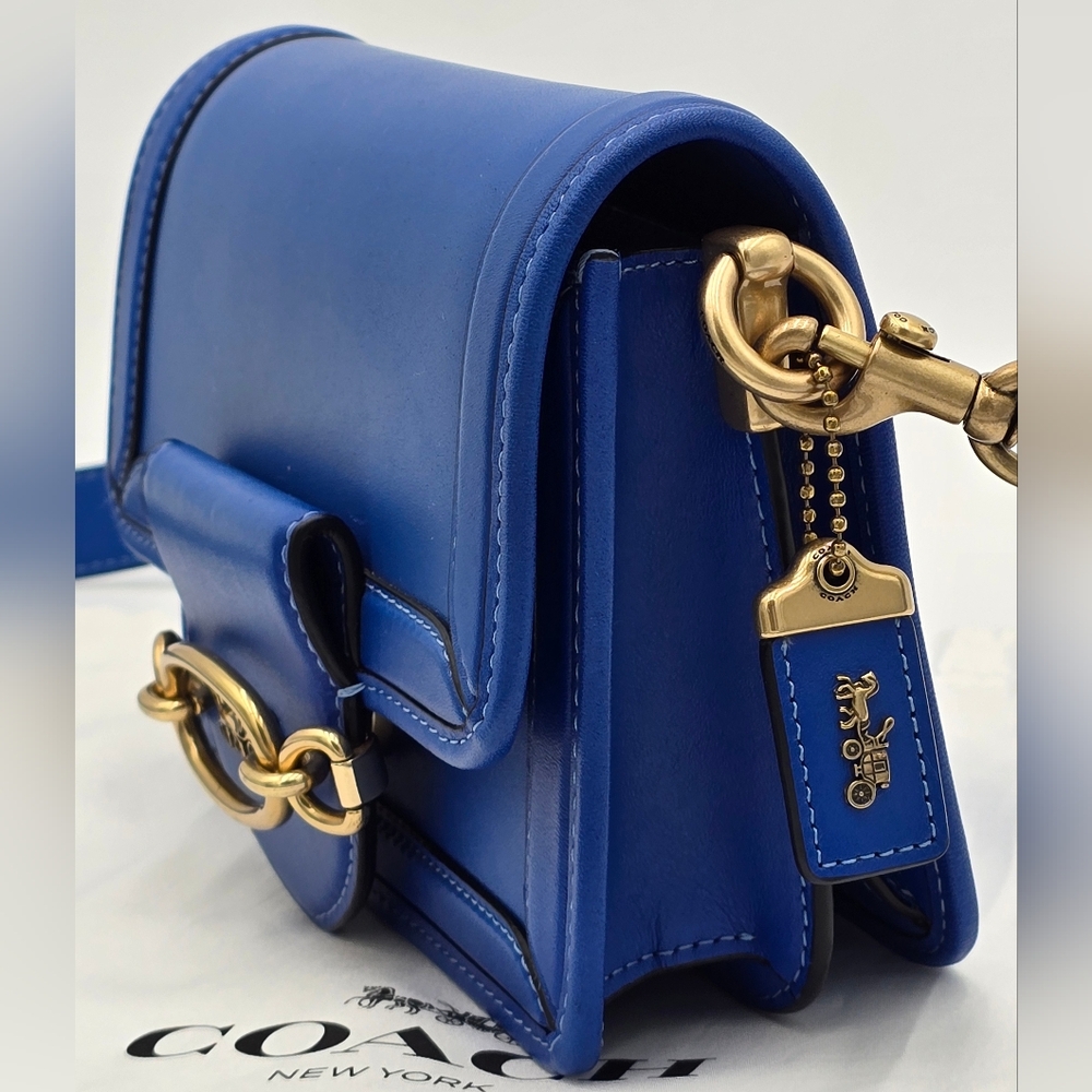 Coach 1941 Glovetanned Leather Hero Crossbody, Blue Fin, 🔥CARRIED ONCE!🔥 - Picture 2 of 15